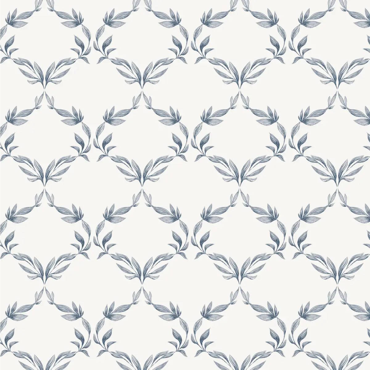 Lina Wallpaper - Leaf Medallions - by Kathryn Therese - Sample 1 foot by 1 foot - Loomwell Home Goods