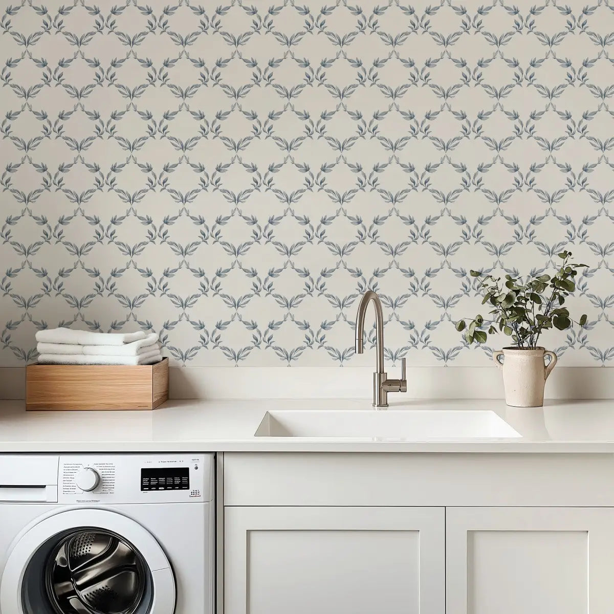 Lina Wallpaper - Leaf Medallions - by Kathryn Therese - Loomwell Home Goods