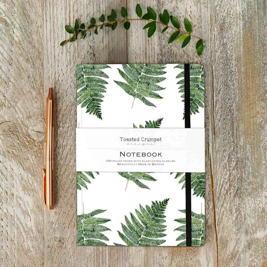 Lined Notebook Journal - Woodland Fern - Toasted Crumpet (US Duties Paid)