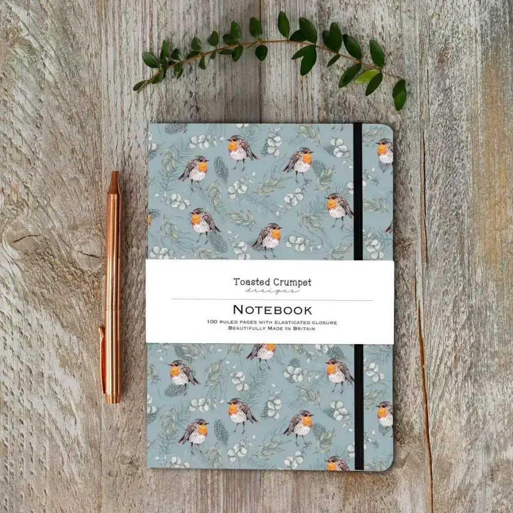 Lined Notebook - Robin & Eucalyptus - Toasted Crumpet (US Duties Paid)