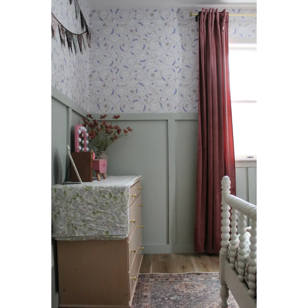 Linnea Wallpaper - Swirling Flowers - by Grateful Artsy Soul - Loomwell Home Goods