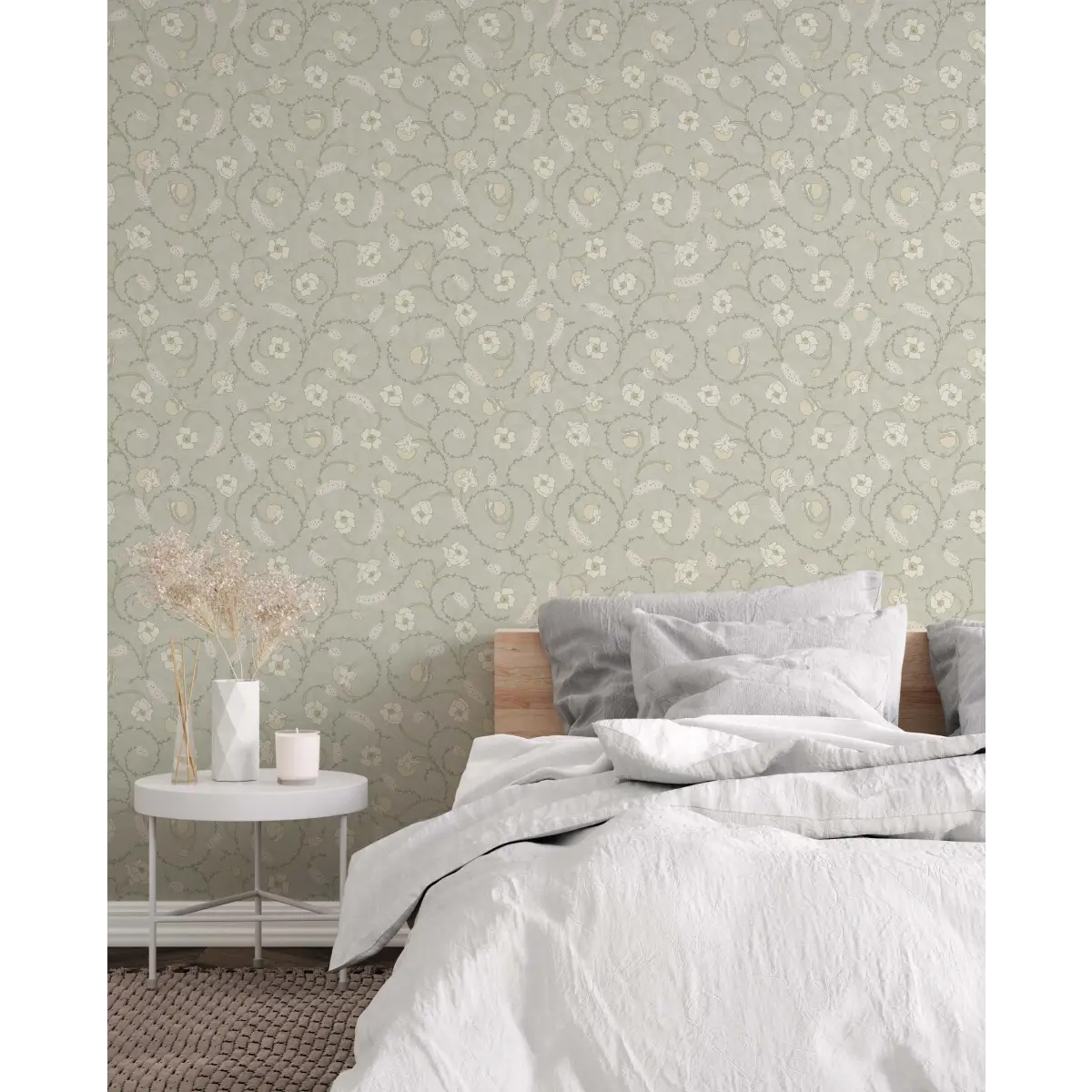 Linnea Wallpaper - Swirling Flowers - by Grateful Artsy Soul - Loomwell Home Goods