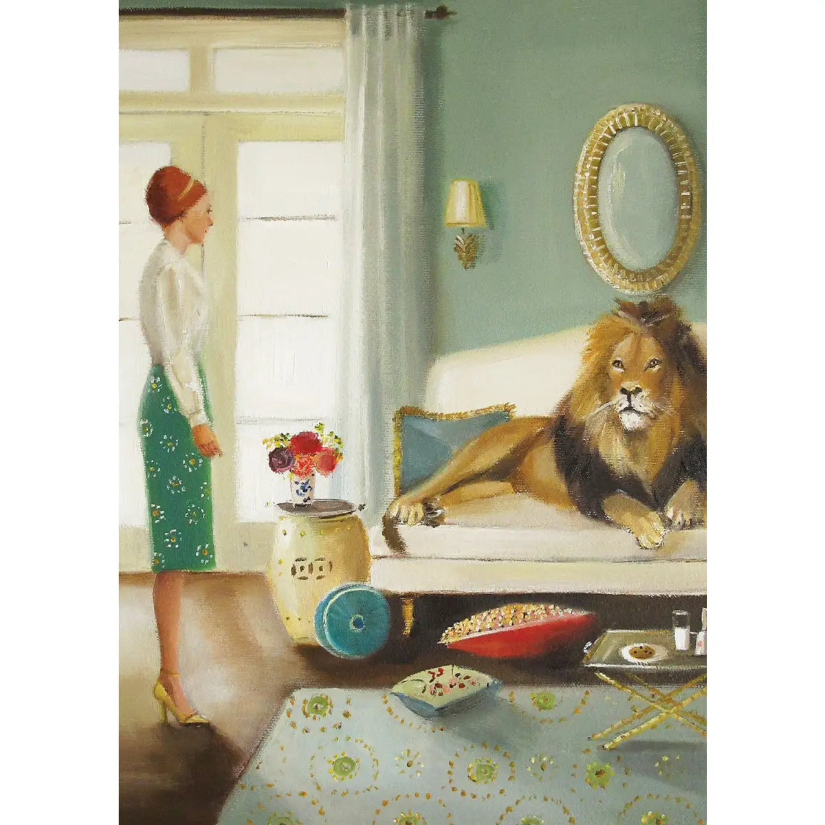 Greeting Card - Lion Houseguest by Janet Hill - Hester & Cook - Stationery