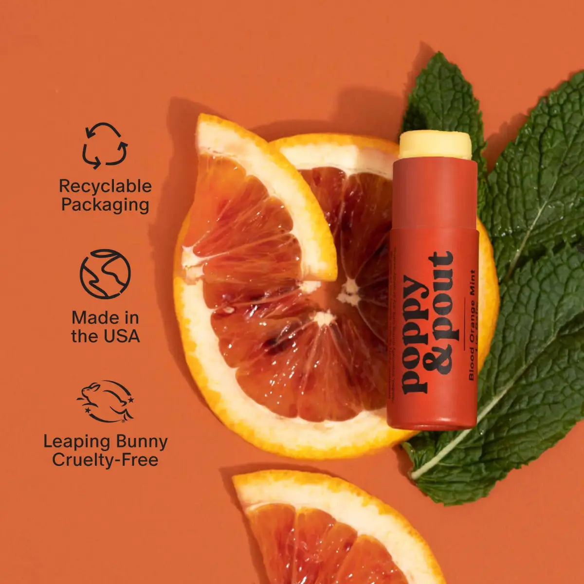 Lip Balm - Blood Orange Mint - Poppy & Pout
