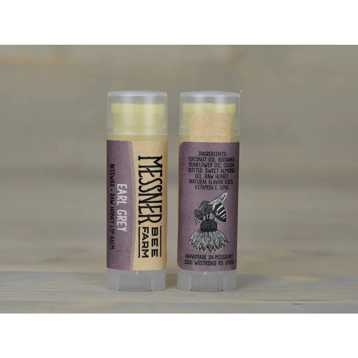 Lip Balm - Earl Grey Tea - Handmade with Beeswax - Messner Bee Farm