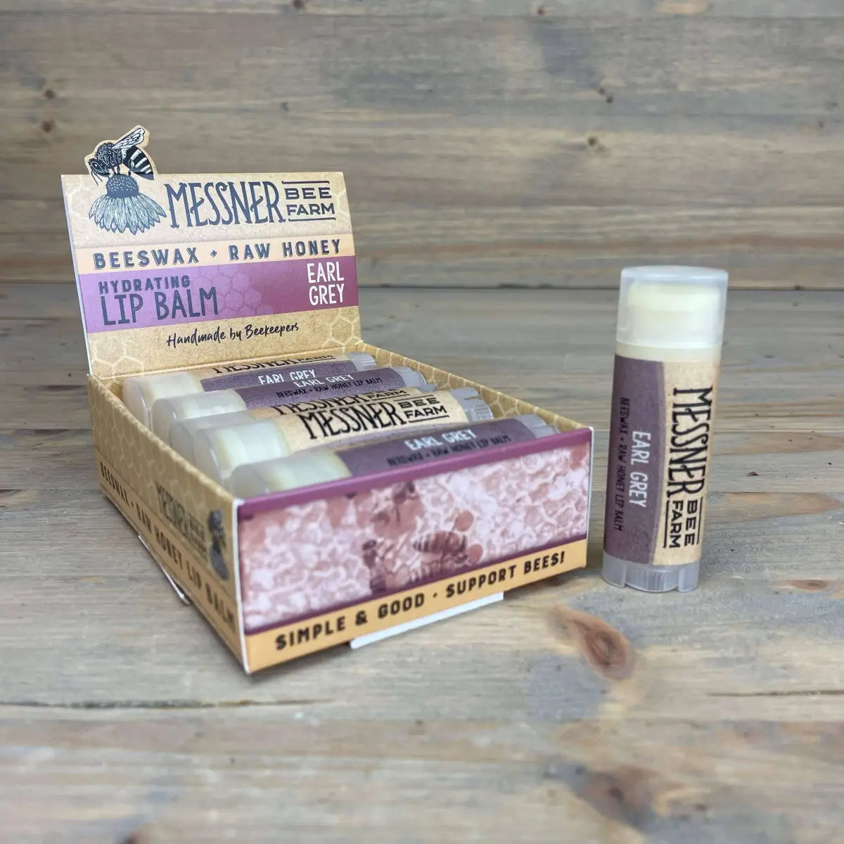 Lip Balm - Earl Grey Tea - Handmade with Beeswax - Messner Bee Farm