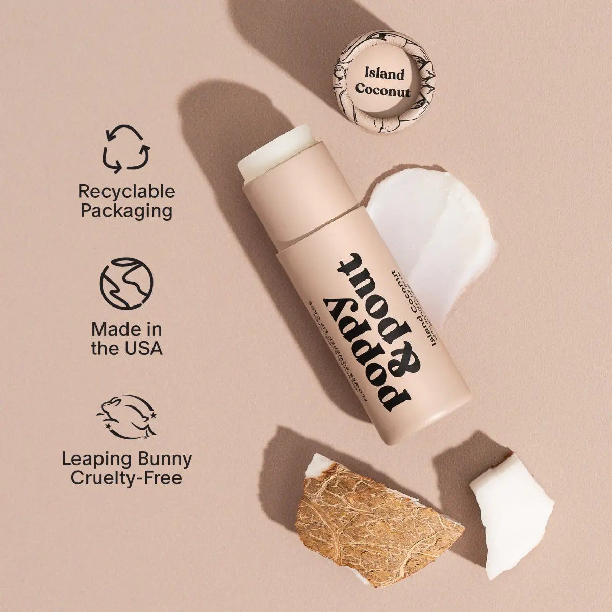 Lip Balm - Island Coconut - Poppy & Pout