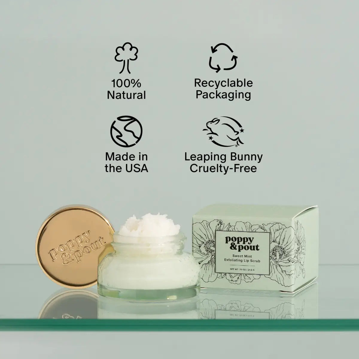 Lip Scrub - Sweet Mint - Poppy & Pout