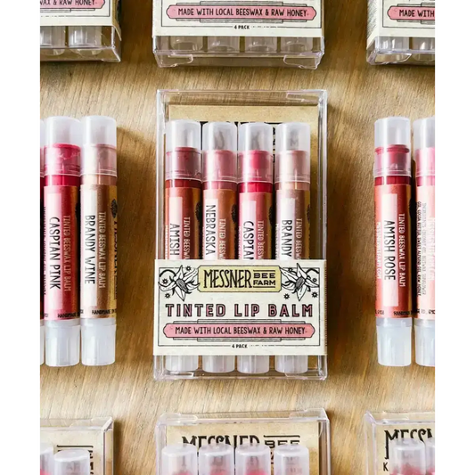 Lip Tint Balm Set - Raw Honey & Beeswax - Pack of 4 - Messner Bee Farm