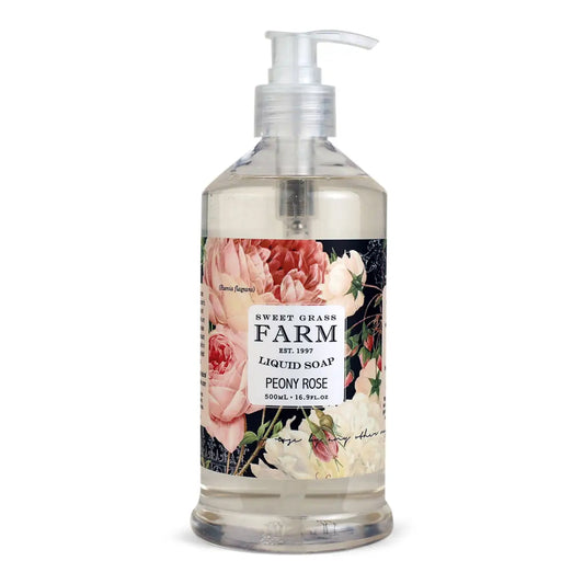 Liquid Hand Soap - Peony Rose - Wildflower Extracts - Sweet Grass Farm