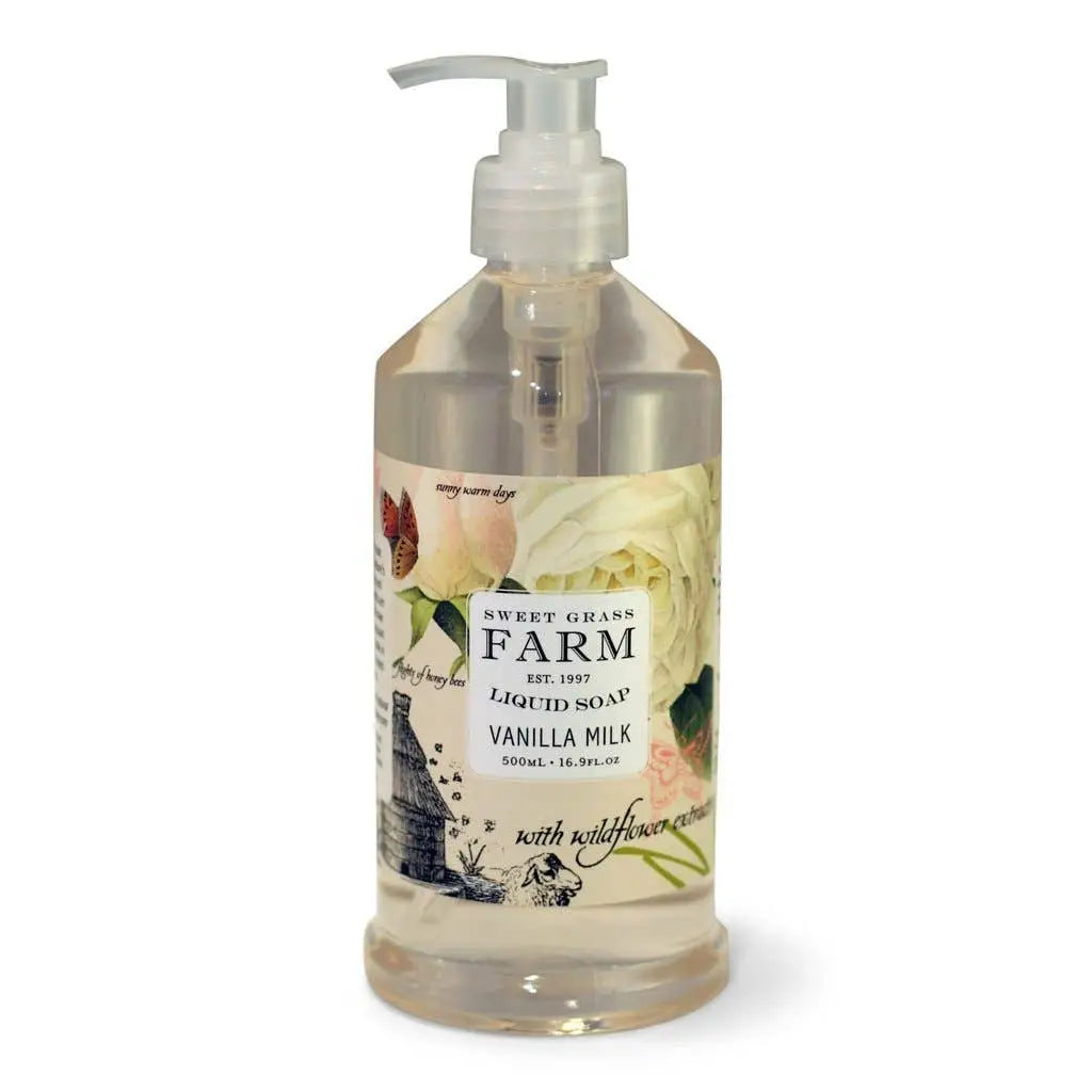 Liquid Hand Soap - Vanilla Milk - Wildflower Extracts - Sweet Grass Farm