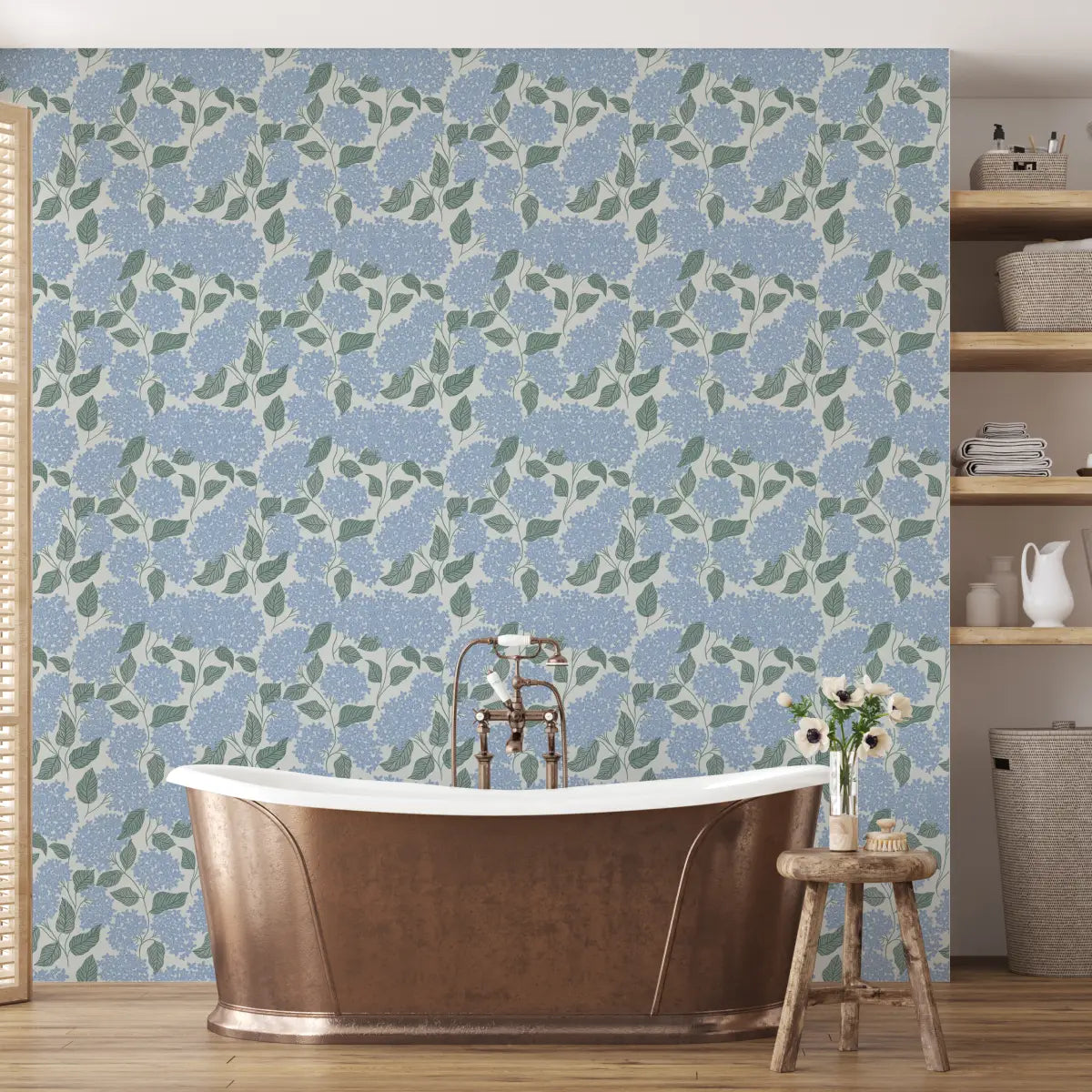 Lisette Wallpaper - Hydrangea - by Ashton Elizabeth - Loomwell Home Goods