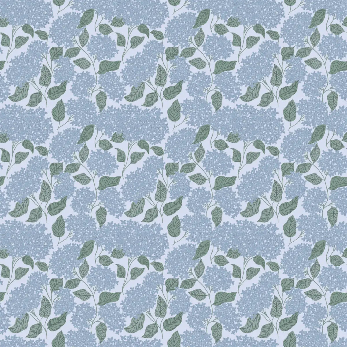 Lisette Wallpaper - Hydrangea - by Ashton Elizabeth - Sample 1 foot by 1 foot / Blue - Loomwell Home Goods