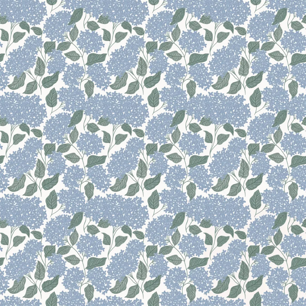 Lisette Wallpaper - Hydrangea - by Ashton Elizabeth - Sample 1 foot by 1 foot / Cream - Loomwell Home Goods
