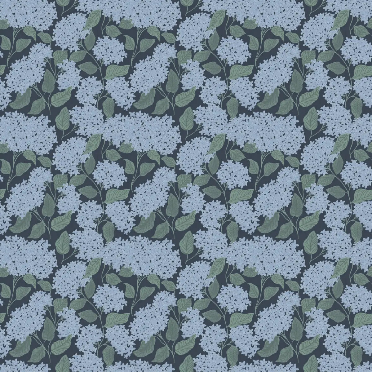Lisette Wallpaper - Hydrangea - by Ashton Elizabeth - Sample 1 foot by 1 foot / Dark Blue - Loomwell Home Goods