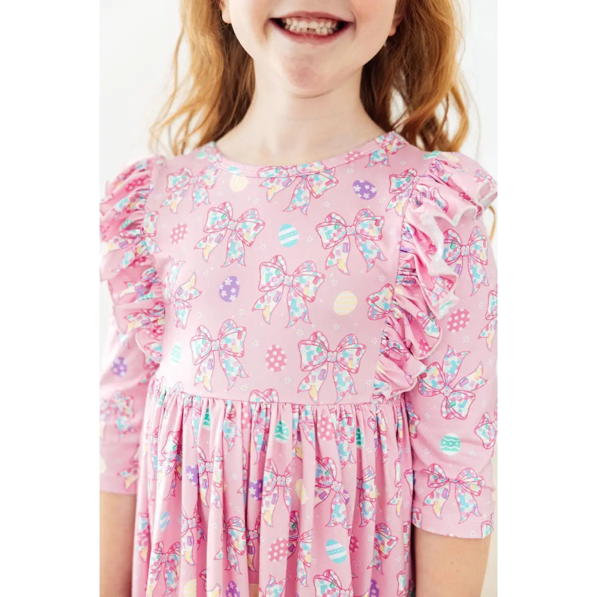 Ruffle Twirl Dress - Little Bow Peeps - Pink Bows - 6-12M - Mila & Rose ®