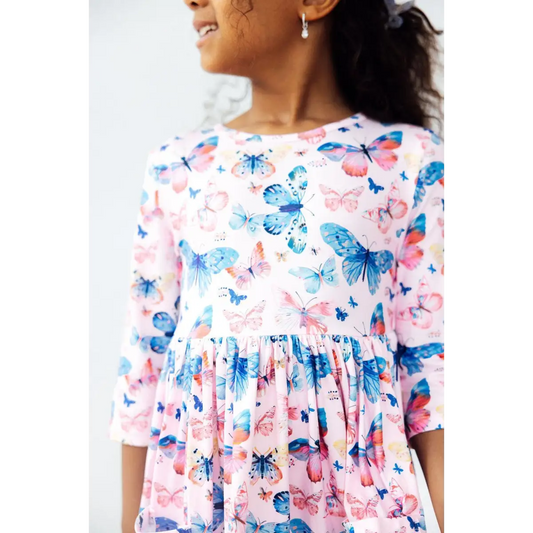 Little Flutters 3/4 Sleeve Pocket Twirl Dress - Mila & Rose ®