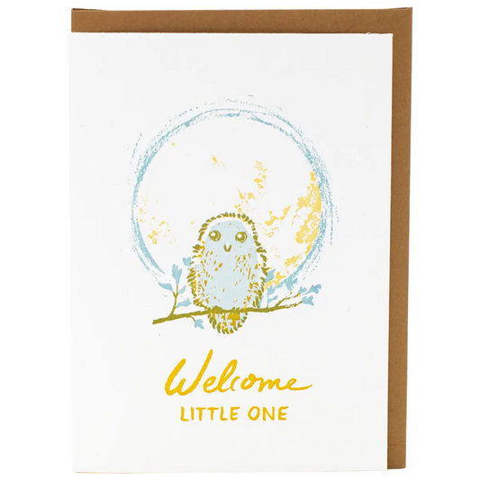Baby Shower Card - Little Owl - Smudge Ink