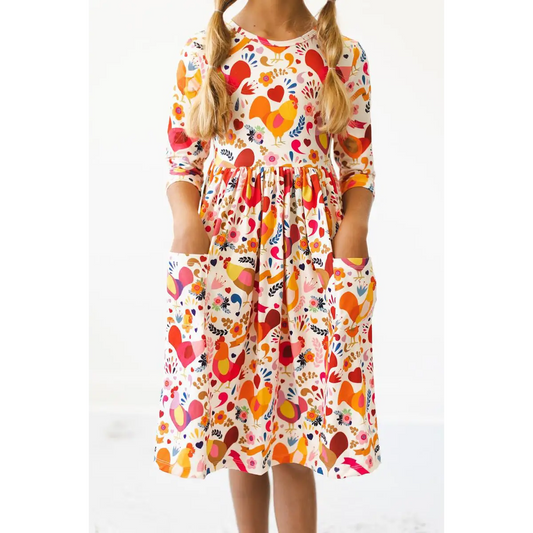 Pocket Twirl Dress - Little Red Hen - 6-12M - Mila & Rose ®