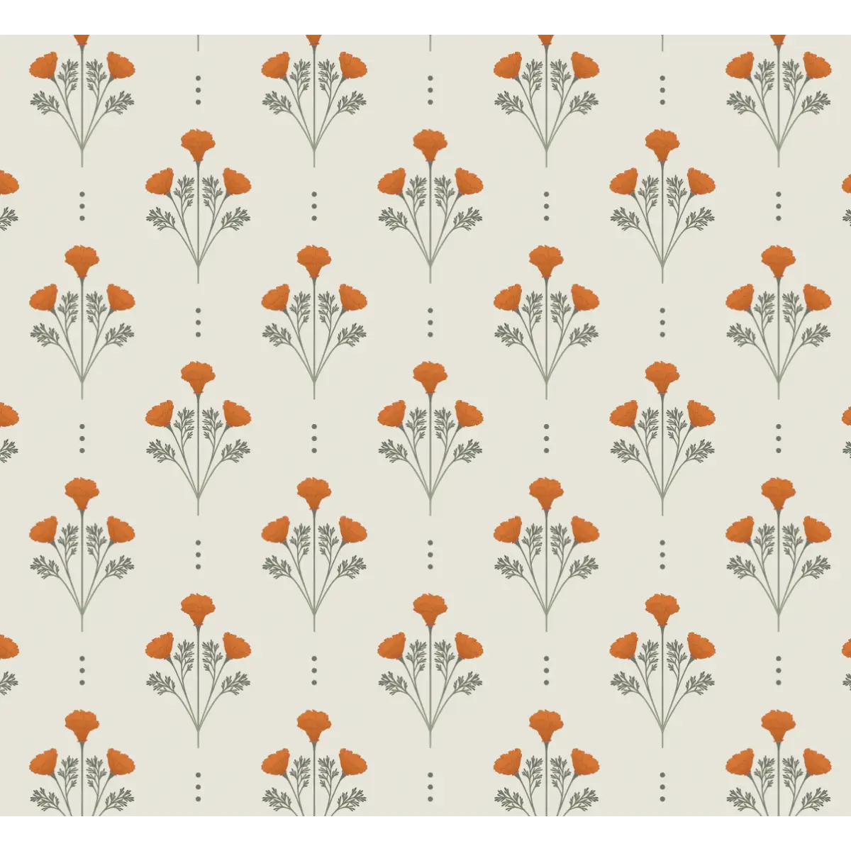 Liv Wallpaper - Floral Block Print - by Kourtni Gunn - Sample 1 foot by 1 foot / Cream - Loomwell Home Goods