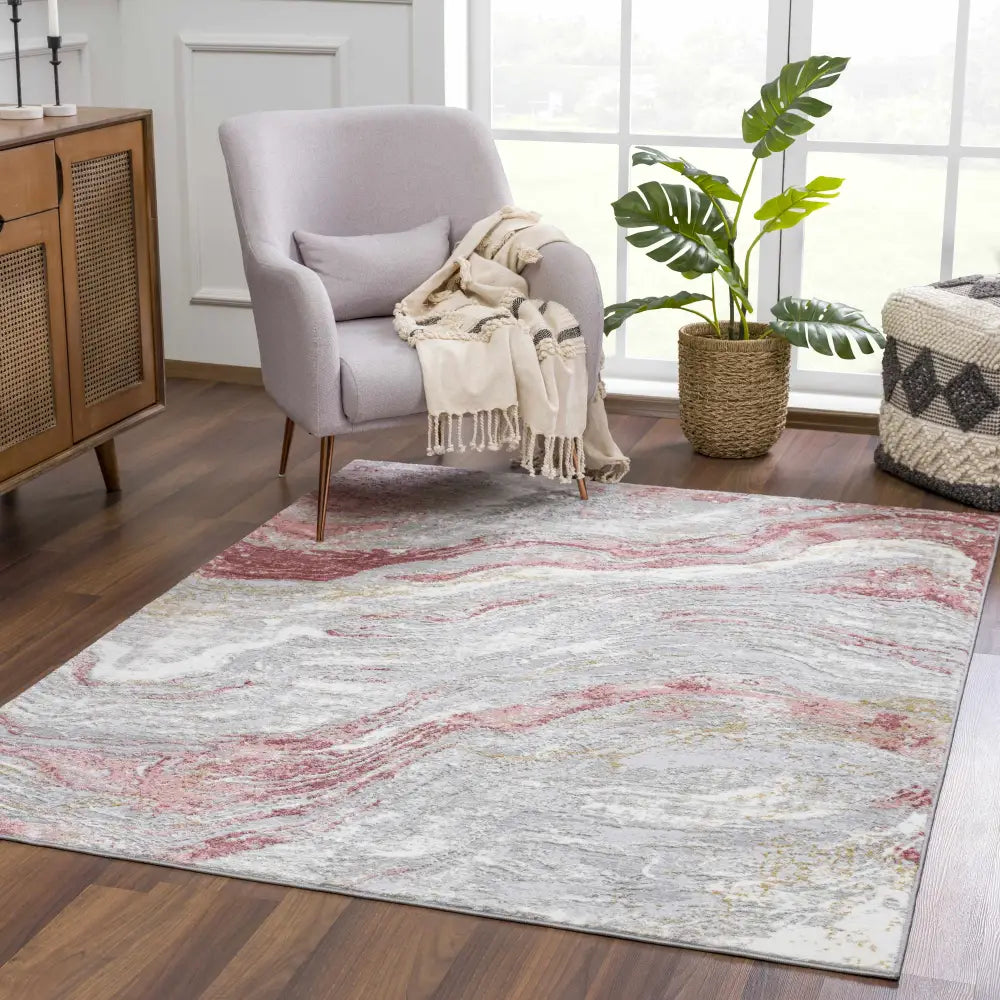 Lively Marble Pink Area Rug - Boutique Rugs