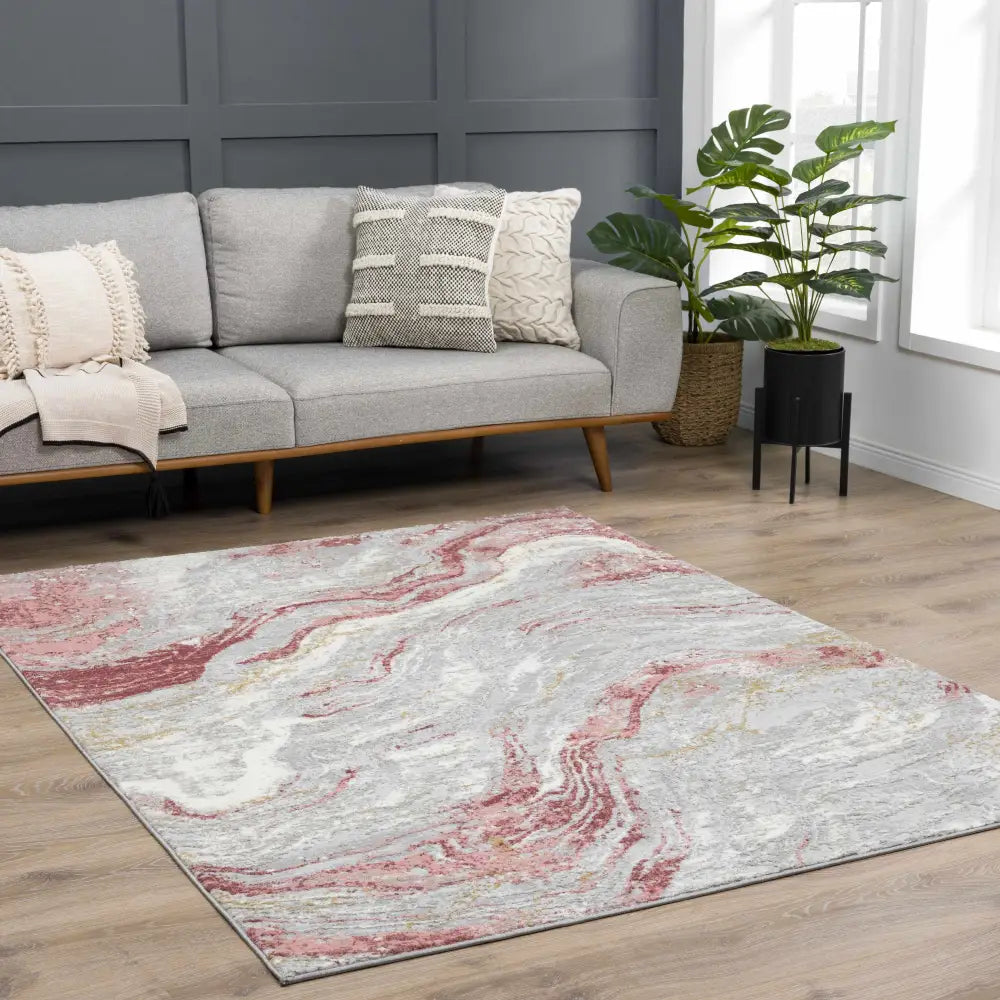 Lively Marble Pink Area Rug - Boutique Rugs