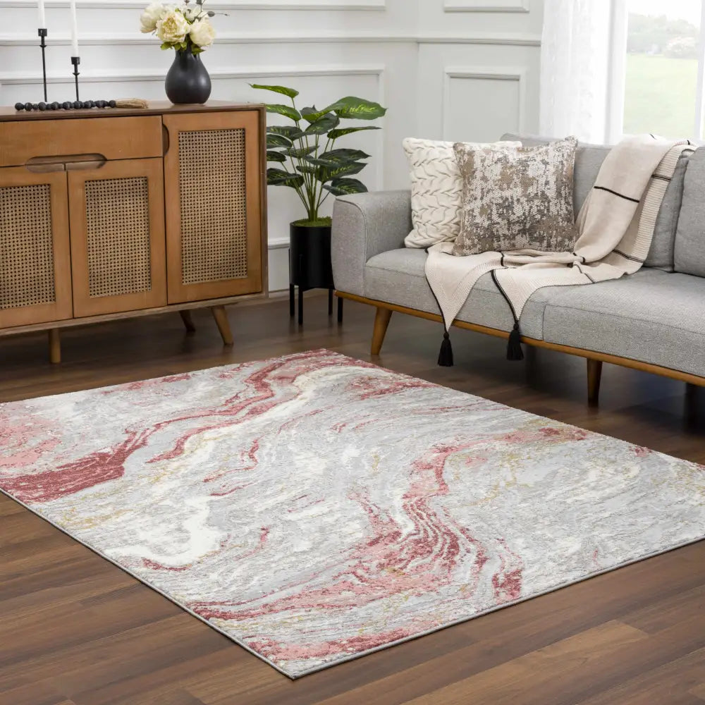 Lively Marble Pink Area Rug - Boutique Rugs