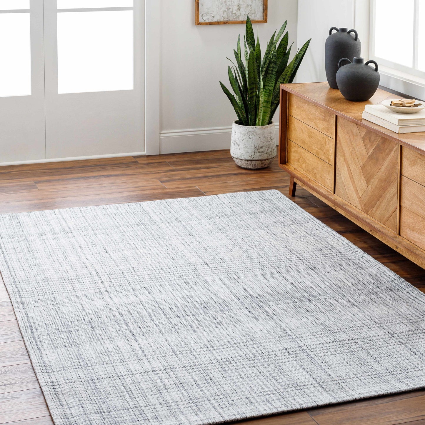Gray Woven Textured Area Rug - Boutique Rugs