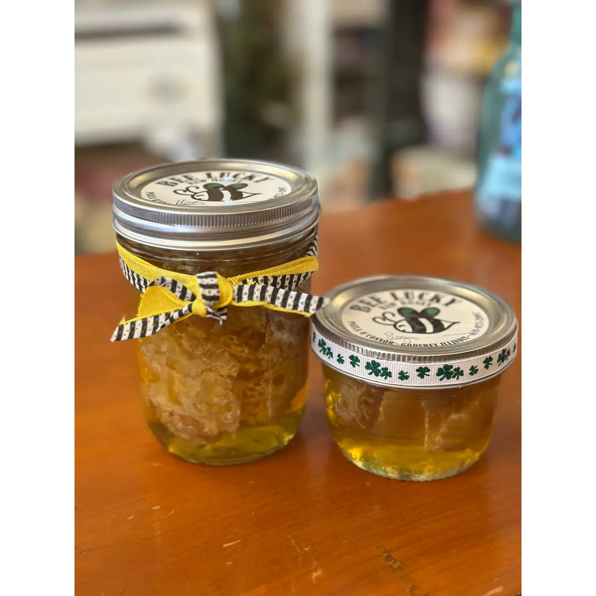 Local Honey with Comb - Raw Honeycomb - Illinois - Bee Lucky Honey