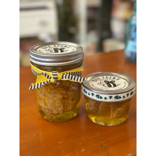 Local Honey with Comb - Raw Honeycomb - Illinois - Bee Lucky Honey