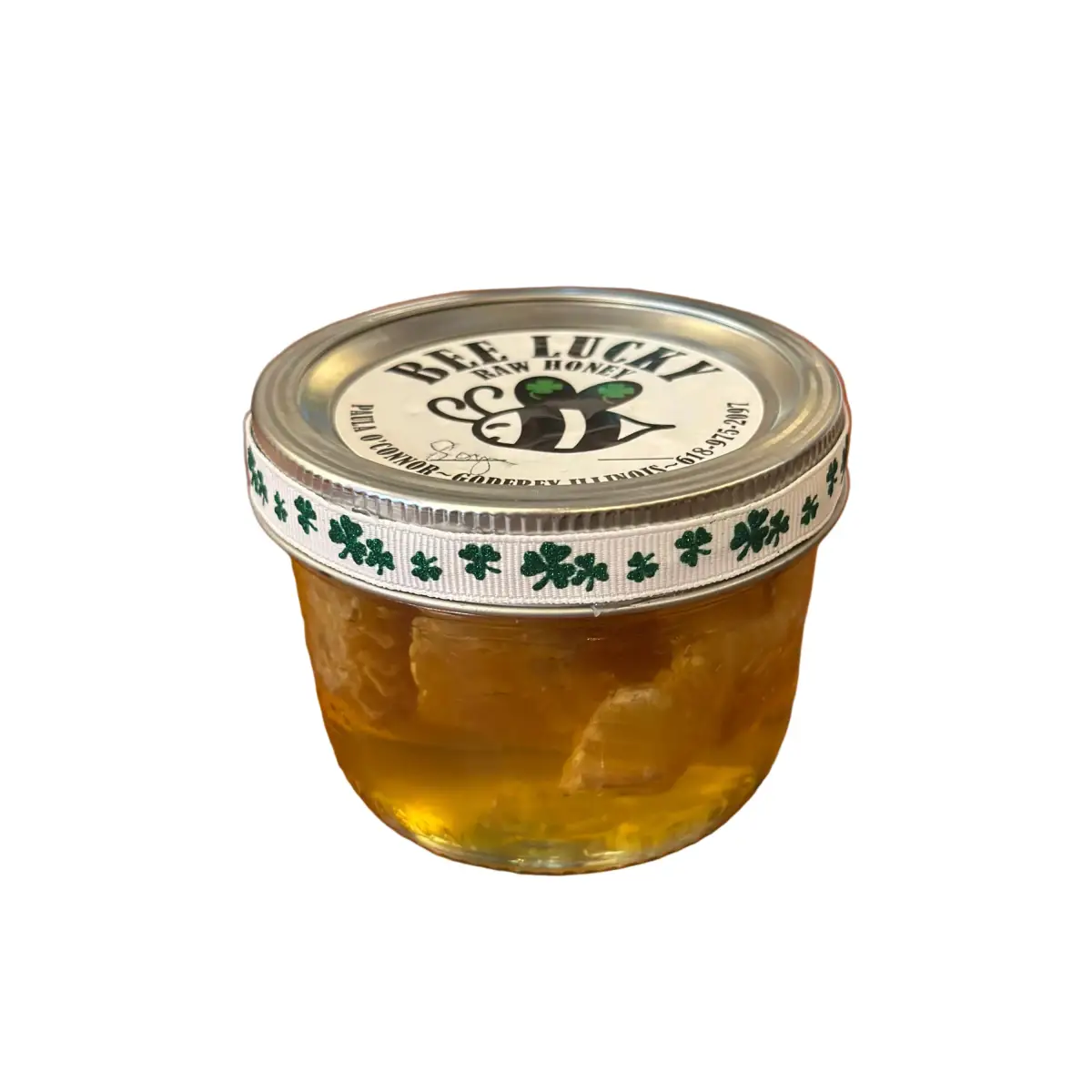 Local Honey with Comb - Raw Honeycomb - Illinois - 8 oz - Bee Lucky Honey