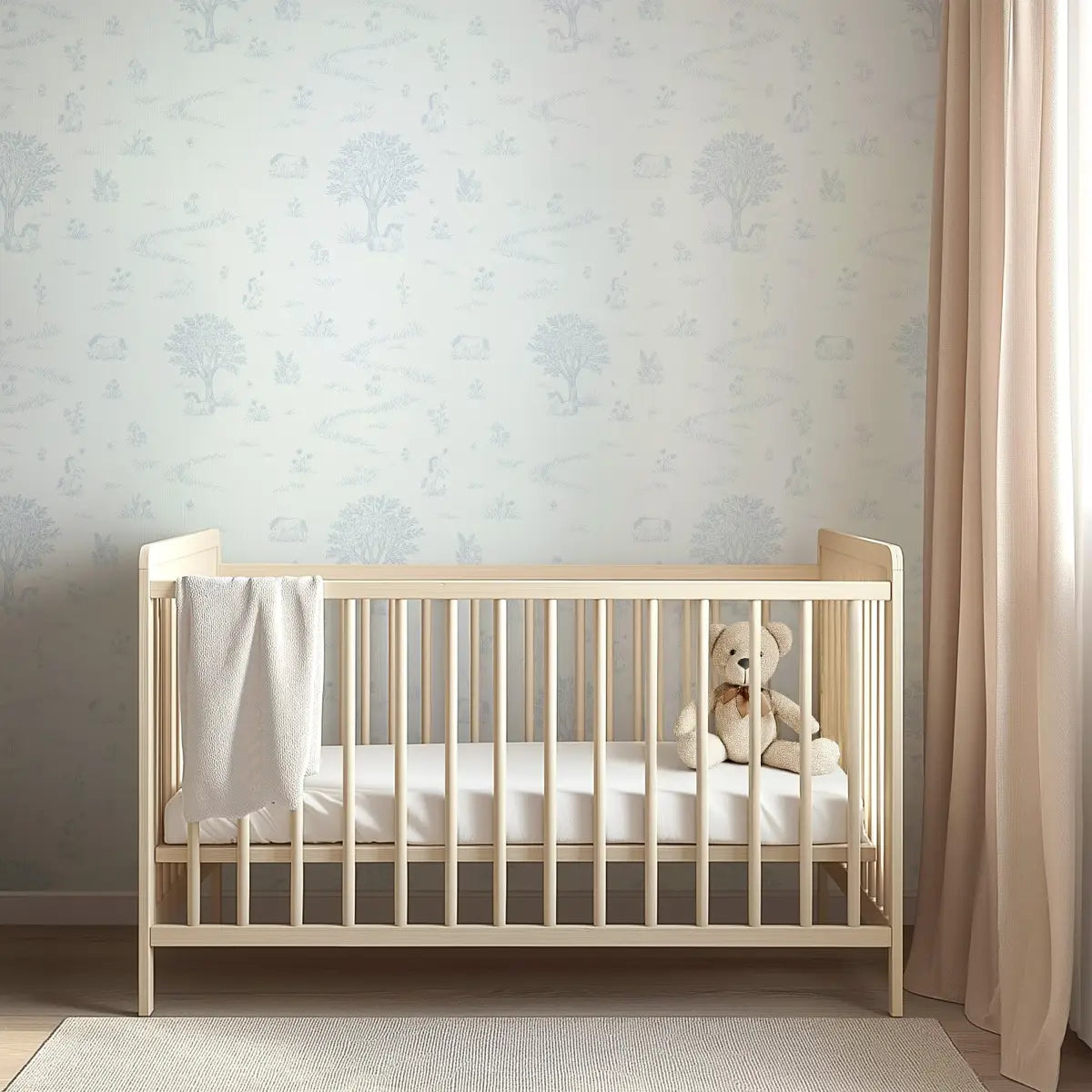 Locke Wallpaper - Unicorn Fields Line Drawing for Kids - by The Feral Flower - Loomwell Home Goods