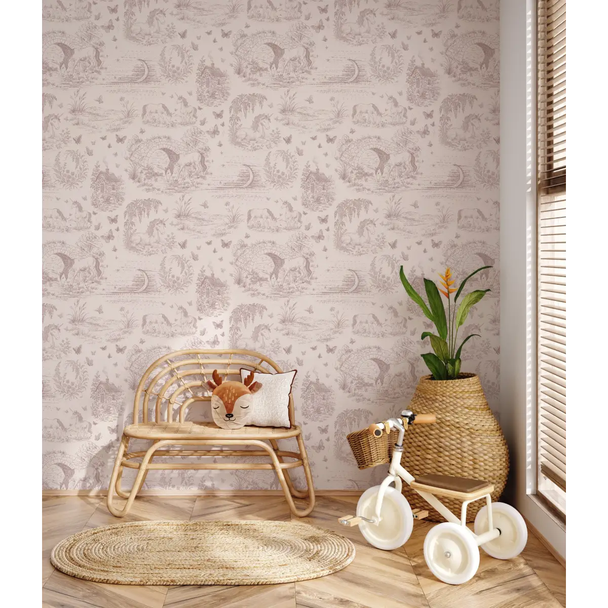 Locket Wallpaper - Unicorns for Kids - by The Feral Flower - Loomwell Home Goods