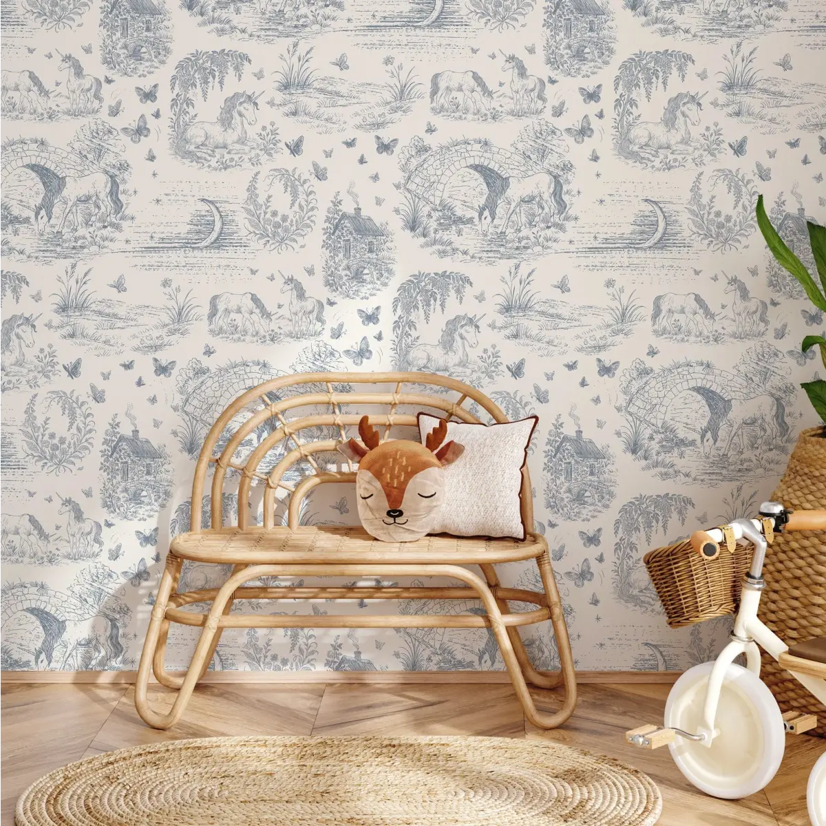 Locket Wallpaper - Unicorns for Kids - by The Feral Flower - Loomwell Home Goods