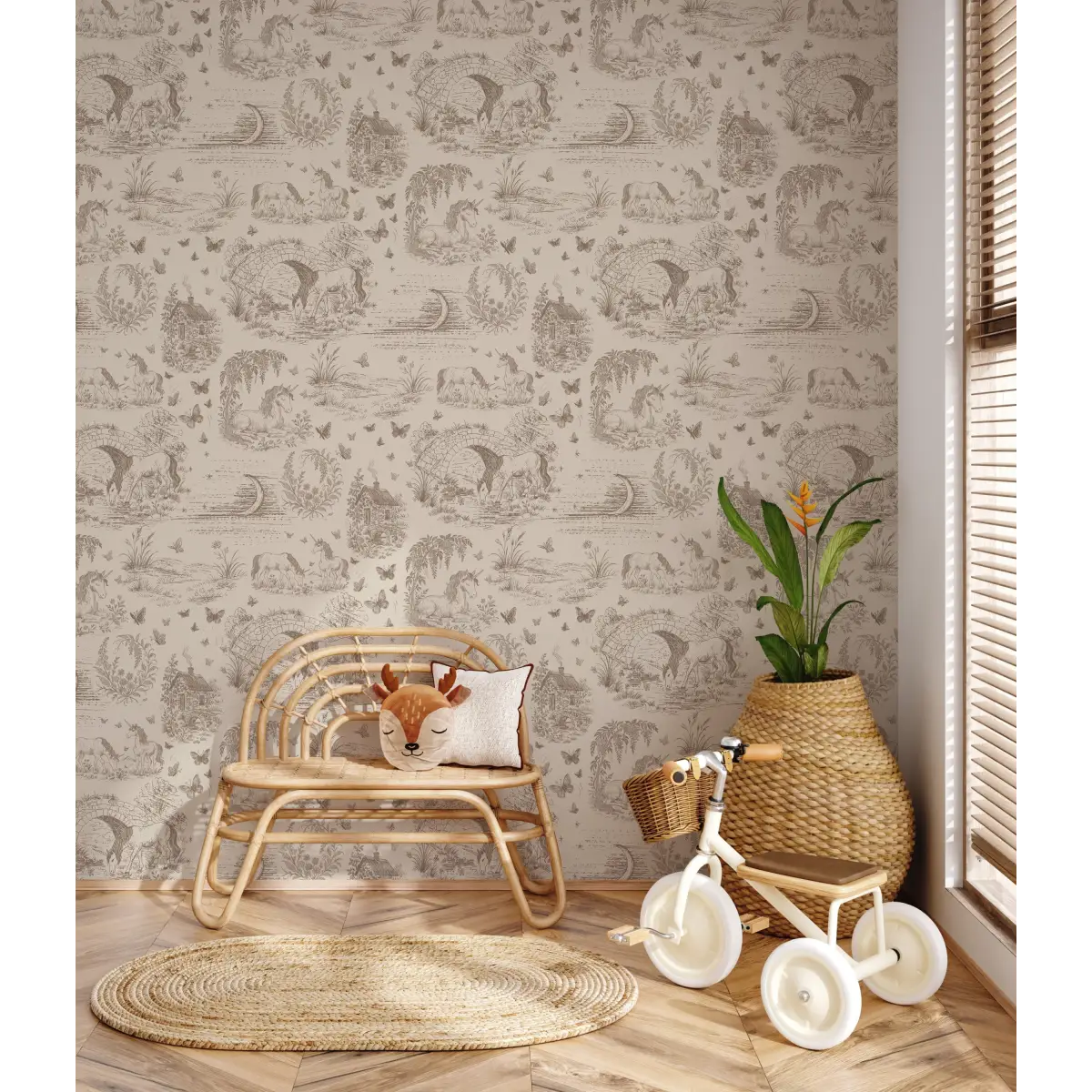 Locket Wallpaper - Unicorns for Kids - by The Feral Flower - Loomwell Home Goods