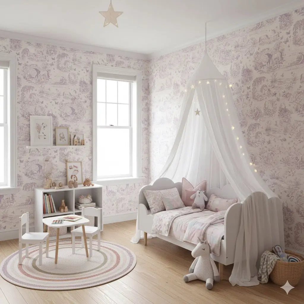 Locket Wallpaper - Unicorns for Kids - by The Feral Flower - Loomwell Home Goods