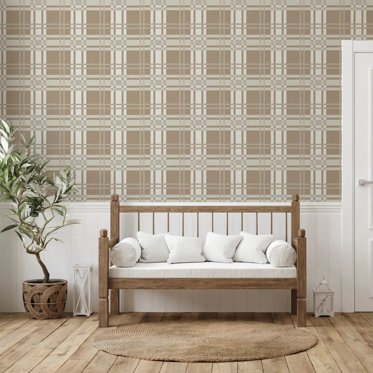 Lockwood Wallpaper - Large Scale Plaid - by Zenclover - Loomwell Home Goods