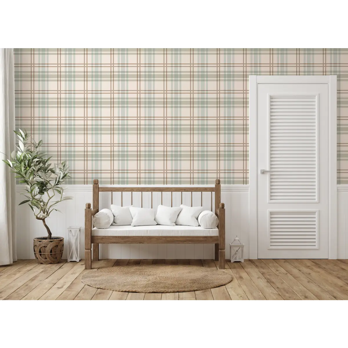 Lockwood Wallpaper - Large Scale Plaid - by Zenclover - Loomwell Home Goods