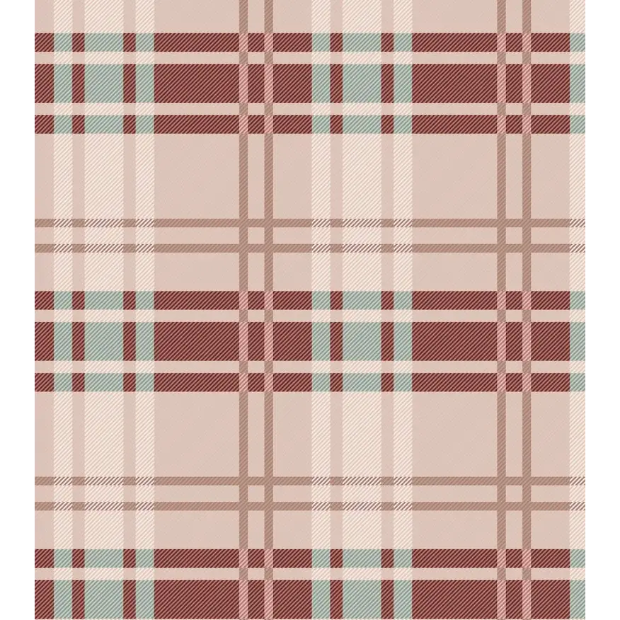 Lockwood Wallpaper - Large Scale Plaid - by Zenclover - Sample 1 foot by 1 foot / Blush - Loomwell Home Goods