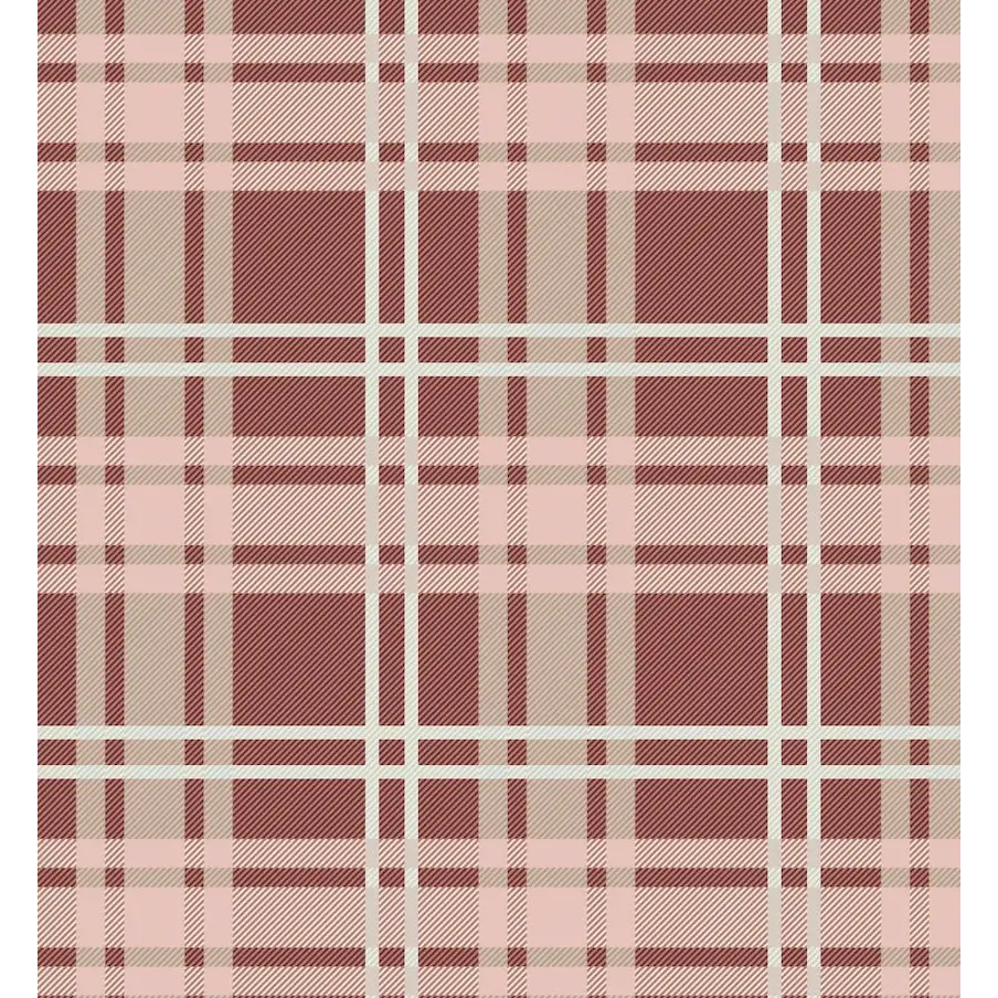 Lockwood Wallpaper - Large Scale Plaid - by Zenclover - Sample 1 foot by 1 foot / Burgundy - Loomwell Home Goods