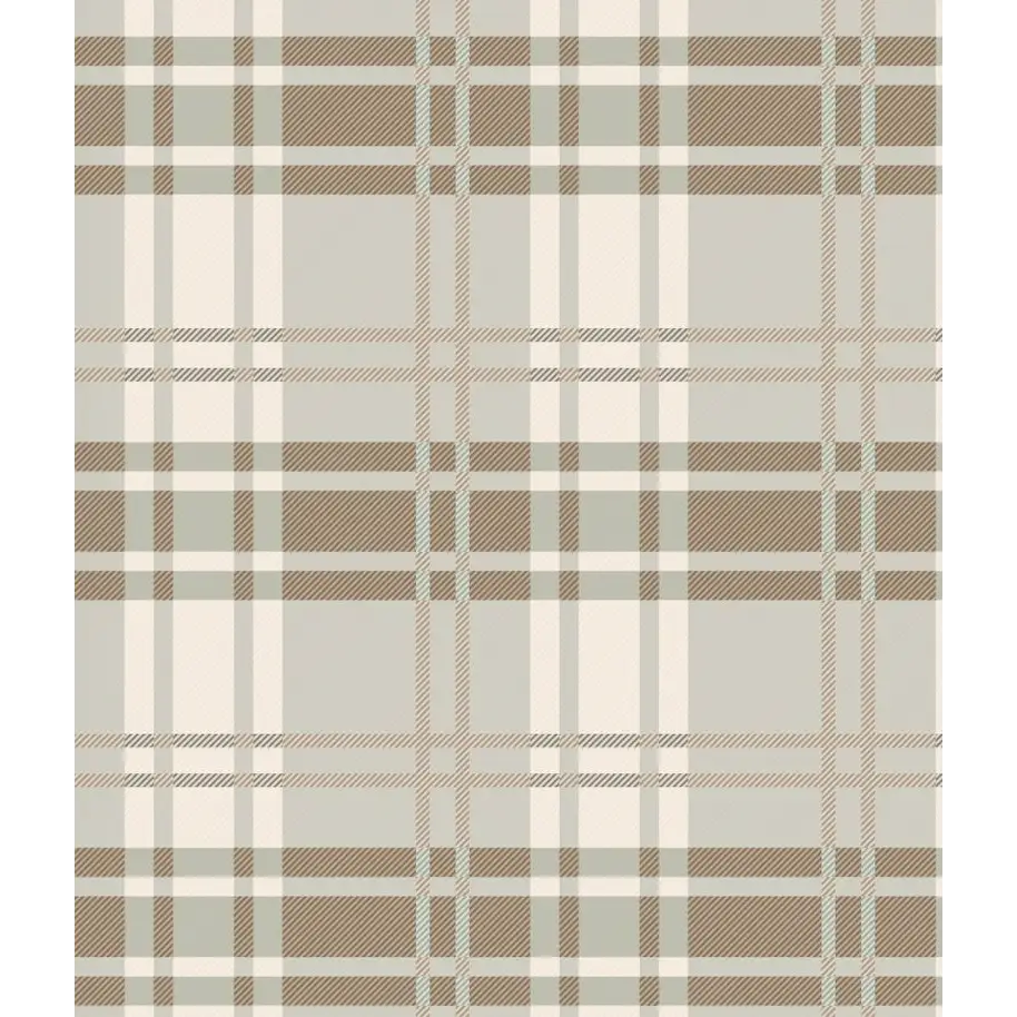 Lockwood Wallpaper - Large Scale Plaid - by Zenclover - Sample 1 foot by 1 foot / Cream and Sage - Loomwell Home Goods