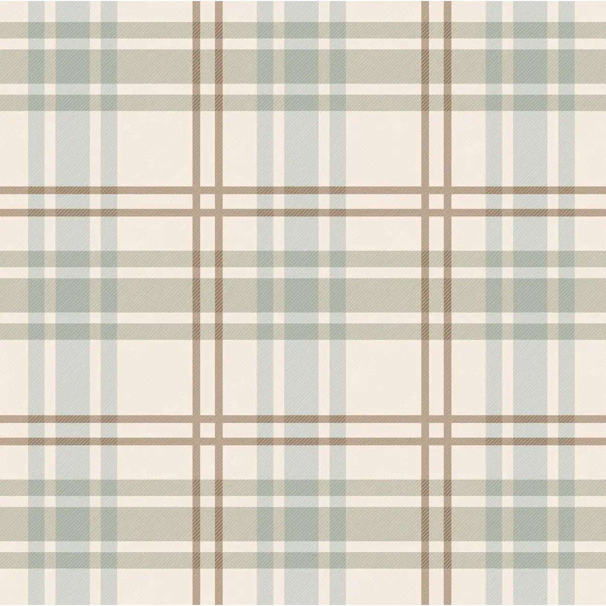 Lockwood Wallpaper - Large Scale Plaid - by Zenclover - Sample 1 foot by 1 foot / Cream and Teal - Loomwell Home Goods