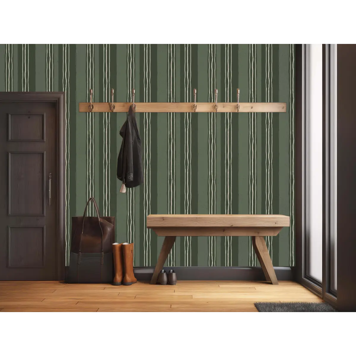 Lodge Wallpaper - Hand Drawn Stripes - by Cassandra Zaniboni - Loomwell Home Goods
