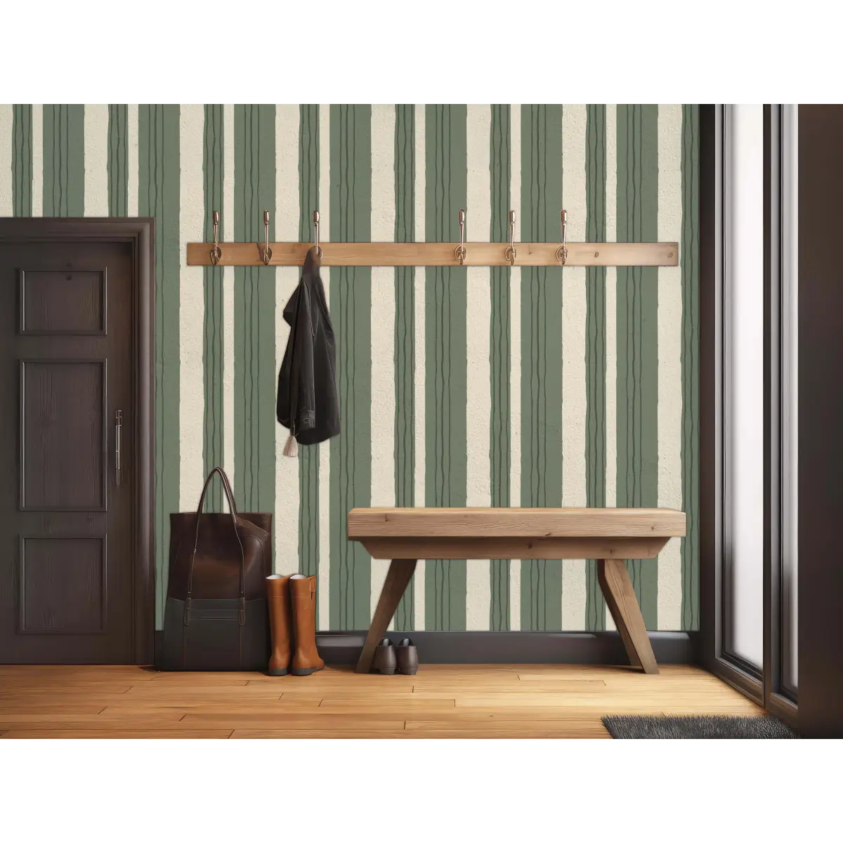Lodge Wallpaper - Hand Drawn Stripes - by Cassandra Zaniboni - Loomwell Home Goods