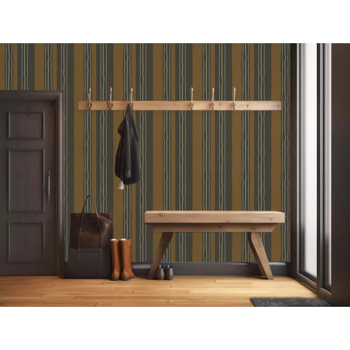 Lodge Wallpaper - Hand Drawn Stripes - by Cassandra Zaniboni - Loomwell Home Goods