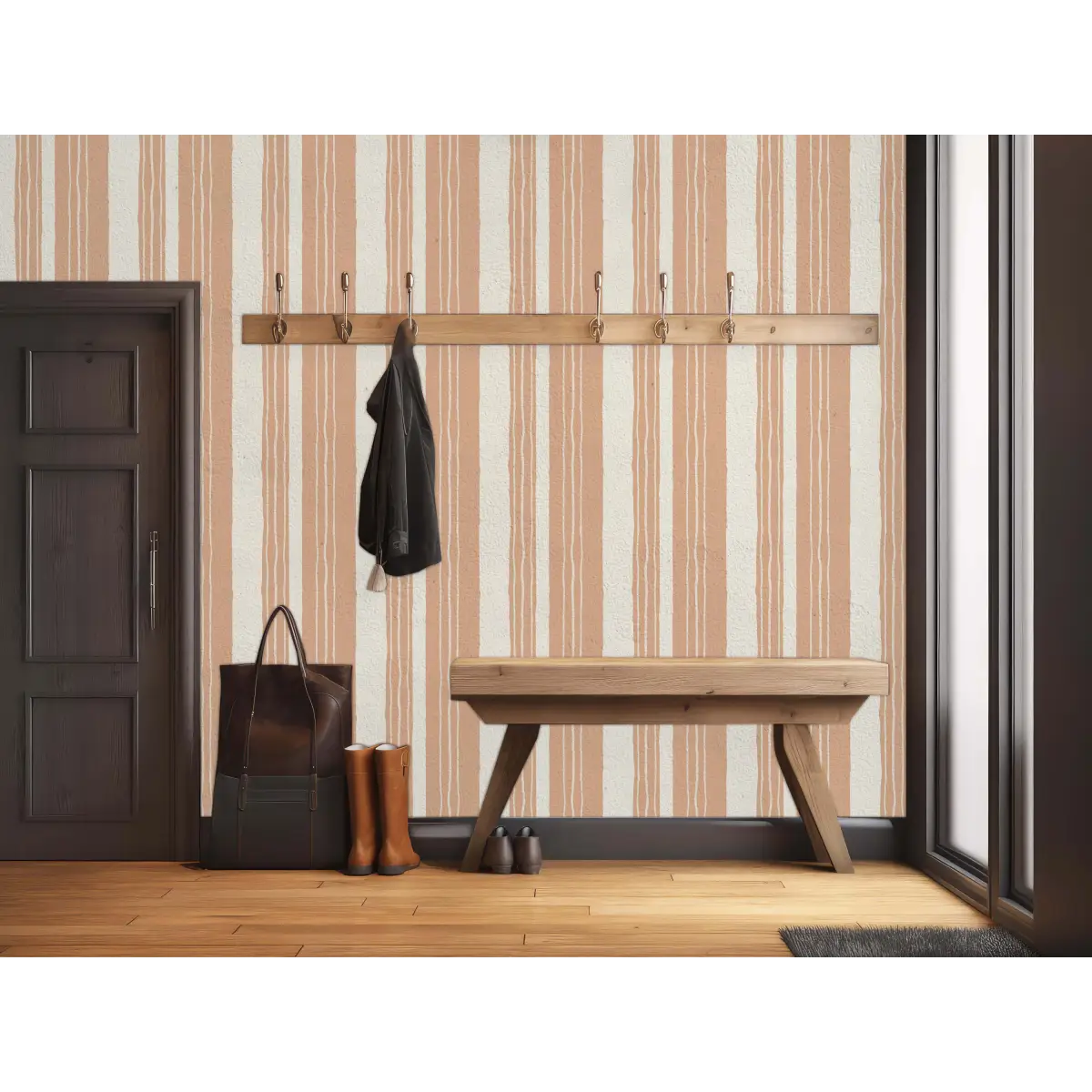 Lodge Wallpaper - Hand Drawn Stripes - by Cassandra Zaniboni - Loomwell Home Goods