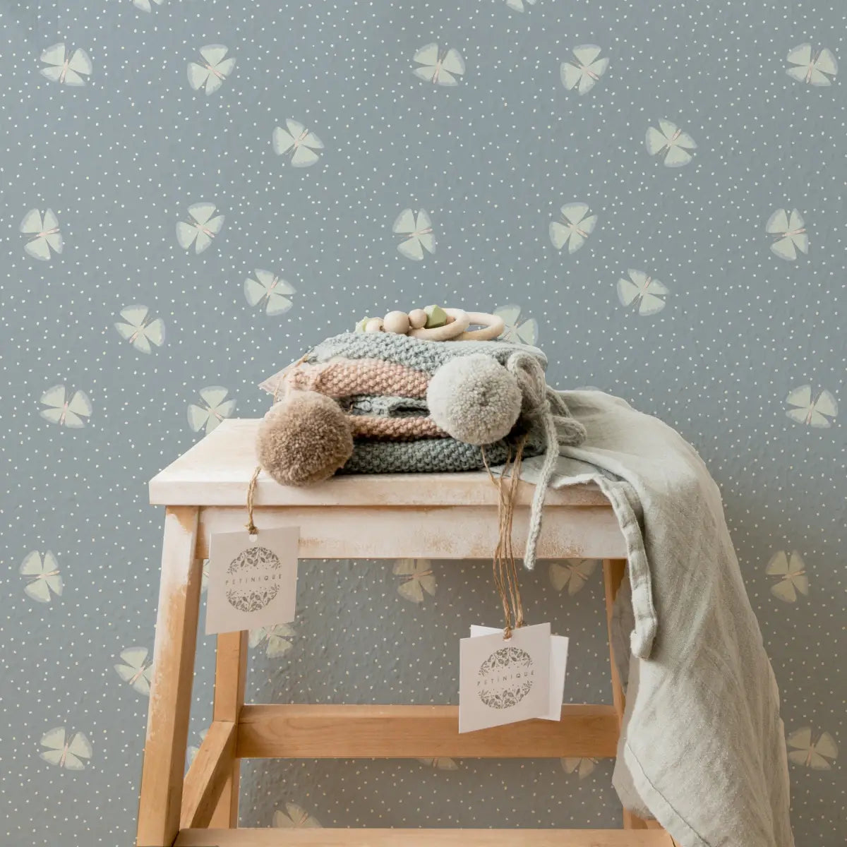 Lola Wallpaper - Butterflies among Dots - by House of Haricot - Loomwell Home Goods