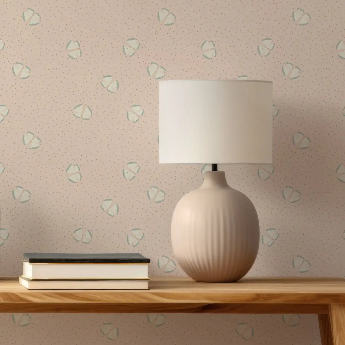 Lola Wallpaper - Butterflies among Dots - by House of Haricot - Loomwell Home Goods