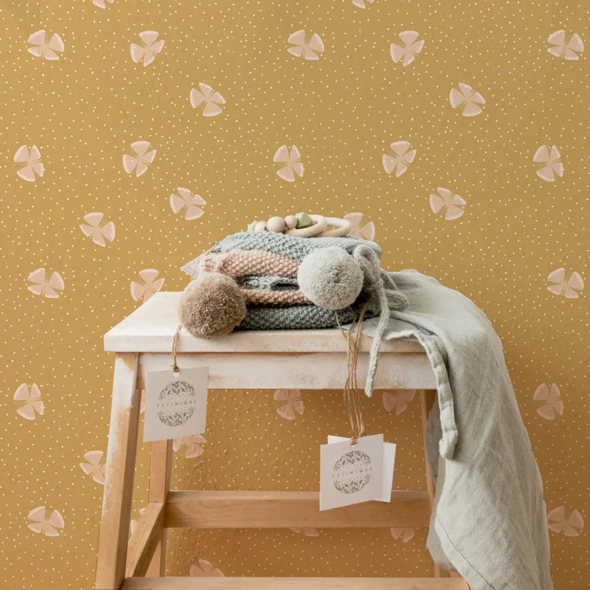 Lola Wallpaper - Butterflies among Dots - by House of Haricot - Loomwell Home Goods
