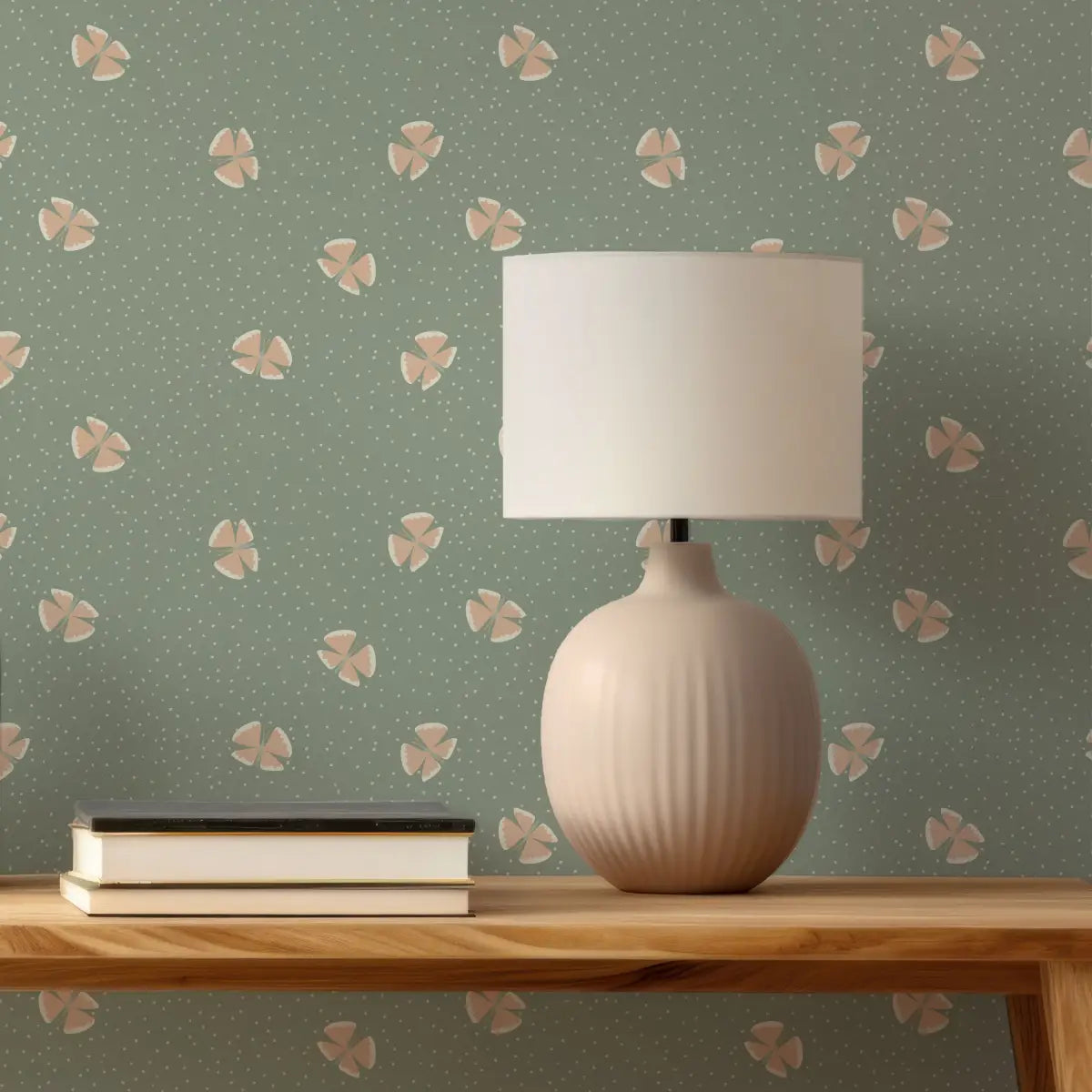Lola Wallpaper - Butterflies among Dots - by House of Haricot - Loomwell Home Goods